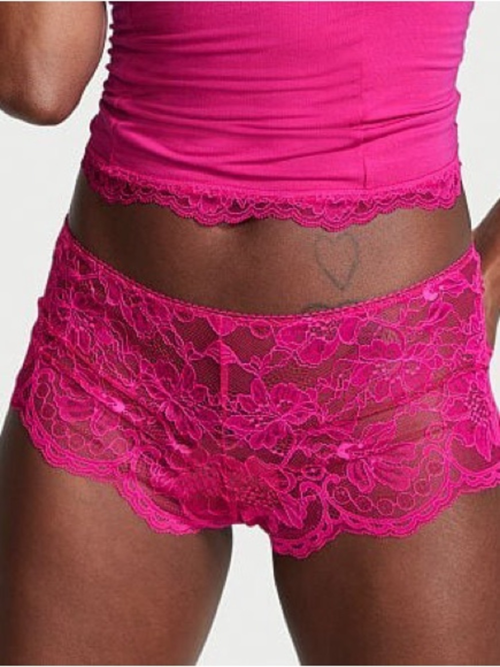 Victoria’s Secret Lace Boyshort Panty Fuchsia XL hot pink SHORTS ONLY